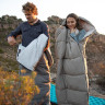 Ультралёгкий спальный мешок NATUREHIKE CNK2350WS023 M400 хлопковый с капюшоном весна осень серый, молния слева 6927595776049
